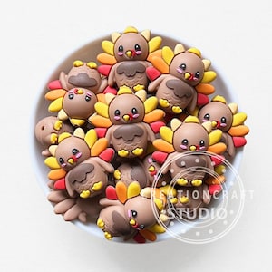 Turkey 3D Beads,Focal Silicone Beads,for Beadable Pen,Focal Beads