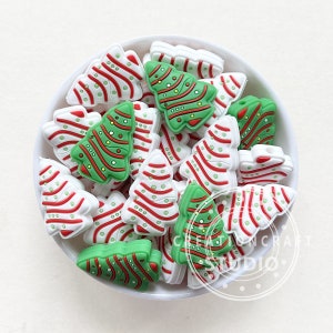 Christmas Tree Silicone Beads, Christmas Focal Silicone Beads