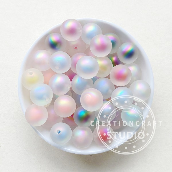 16mm Matt Transparency Rainbow Bubblegum Ball, Bubblegum Beads,Acrylic Beads, 16mm Round Beads