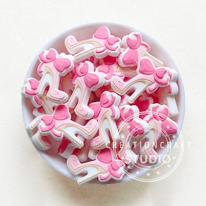 High Heeled Sandals Silicone Charms Beads DIY Beaded Craft, Silicone Focal Beads, Bowknot Stilettos Beads