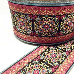 Embroidery Fringe Jacquard Ribbon, Braid Trim, Jacquard Ribbon, Webbing Woven Tape Lace Ribbon, Fringe Sewing Trim, For DIY Craft Home Decor image 1