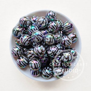 16 mm Zebra Print Acrylperlen, 16 mm Opal Runde Bubblegum Perlen
