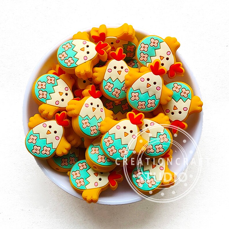Wholesale Easter Eggs Bunny Chicken Silicone Focal Beads Etsy