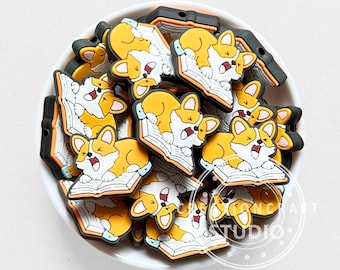 Focal Reading Corgi Beads,Dog Beads for Pen Making Jewelry Gift
