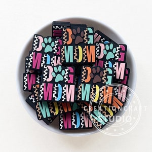 Teal Dog Mom Paws & Stars Gumball Beads - 20 Teal Dog Mom Paws & Stars Gumball Beads - 20