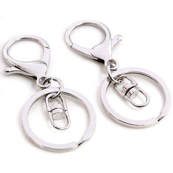 100pcs Metal Lobster Claw Clasp With Key Ring Keychain Rings For Crafts Key  Jewe