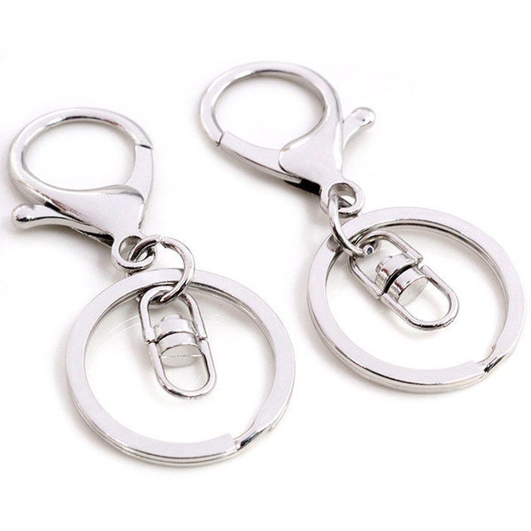 10/50Pcs Premium Quality Key Ring Keychain Lobster Clasp Key Hook Keyrings For Jewelry Making Finding DIY Key Chains Accessories