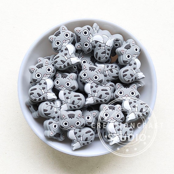 Silicone Focal Beads, 10pcs Silicone Animals Silicone Beads Bulk Silicone Focal Beads Characters Rubber Beads Silicone Beads for Keychain Making Pen