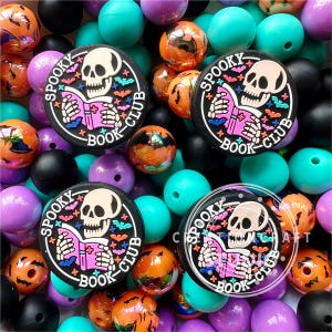 Halloween Beads, Spooky Focal Beads, Loose Beads Assorted, Acrylic Beads, Silicone Beads