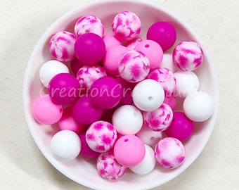 Perles de couleurs variées, Perles rondes en silicone, Perles en silicone non fixées, Accessoires de bijoux DIY, Perles rondes en silicone, Perles en silicone 12/15 mm
