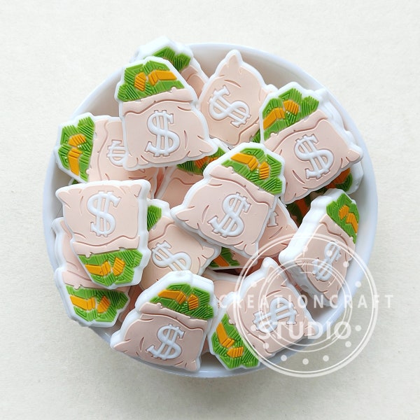 Money Bag Focal Silicone Beads, Silicone Focal Beads, Wholesale Beads