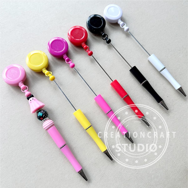 Retractable Beadable Pen for Nurse,DIY Beaded Pen,Beadable Bar Blank,Craft Beading Accessories