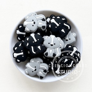 Skunk Silicone Beads, Focal Beads, Skunk Shape Beads, Wholesale Beads