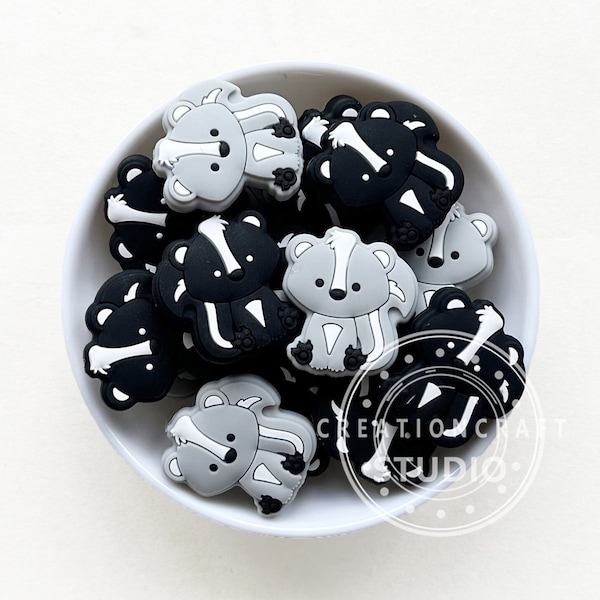 Skunk Silicone Beads, Focal Beads, Skunk Shape Beads, Wholesale Beads