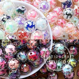 16mm UV Butterfly Transparency Colorful Bubblegum Ball,Gumball Beads,Acrylic Round Beads