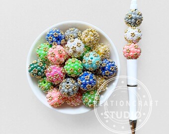 Iridescent Fancy Acrylic Beads,Sparkly Bubblegum Beads DIY Luxury Jewelry Craft