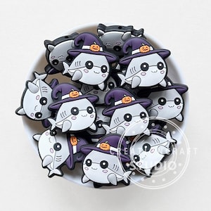 サメのフォーカルビーズ、シリコンビーズ、ハロウィンビーズ