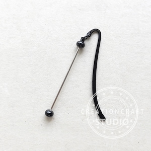 Marcapáginas con cuentas, Marcapáginas de metal con cuentas, Suministros para marcapáginas - En blanco Black