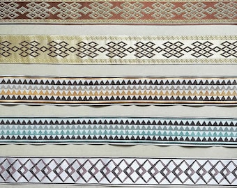 Embroidery Ribbon, Ethnic Jacquard Ribbon, Trim Braid Supplies, DIY Jacquard Trim, Woven Ribbon Craft,Sewing Trimmings Curtain Decor