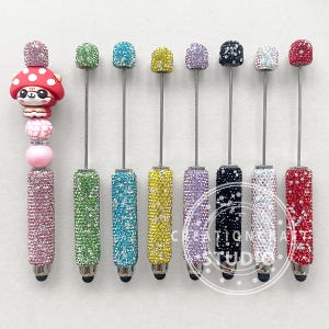 Styluspen met strassteentjes, styluspen met glitterkralen, blanco kralen, fancy pen