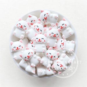 Cute Cat Beads, 3D Cat Focal Beads, DIY Beadable Pen, Silicone Beads, Bulk Loose Beads, Cat Silicone Beads