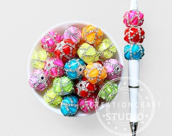 Crystal Sparkly Acrylic Beads,Rhinestone Fancy Beads for Jewelry Accessories