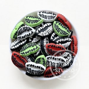 Think Positive Focal Silicone Beads, Lip Focal Silicone Beads