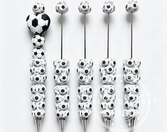 Fußballkugelschreiber, leerer Perlenkugelschreiber für DIY-Perlenarbeiten, Sport-Bastelgeschenk, Schmuckherstellung