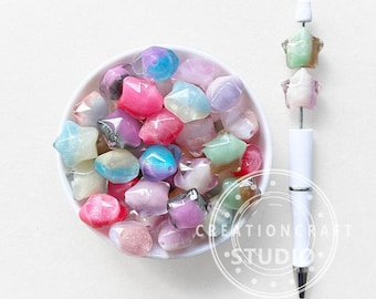 Shimmer Pentagram Shape Beads,Star Glitter Resin Beads,For Craft Jewelry Beads