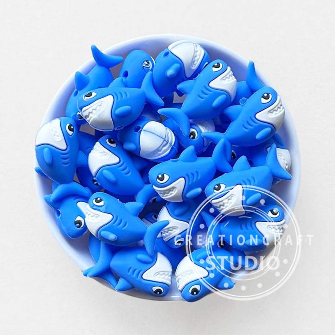 Focal Animal 3D Shark Beads,pen Beads,silicone Bead Loose
