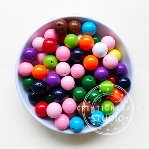 20mm Chunky Bubblegum Beads,Assorted Round Resin Loose Beads,Arcylic Beads, Round Beads DIY Crafts Beaded Pen