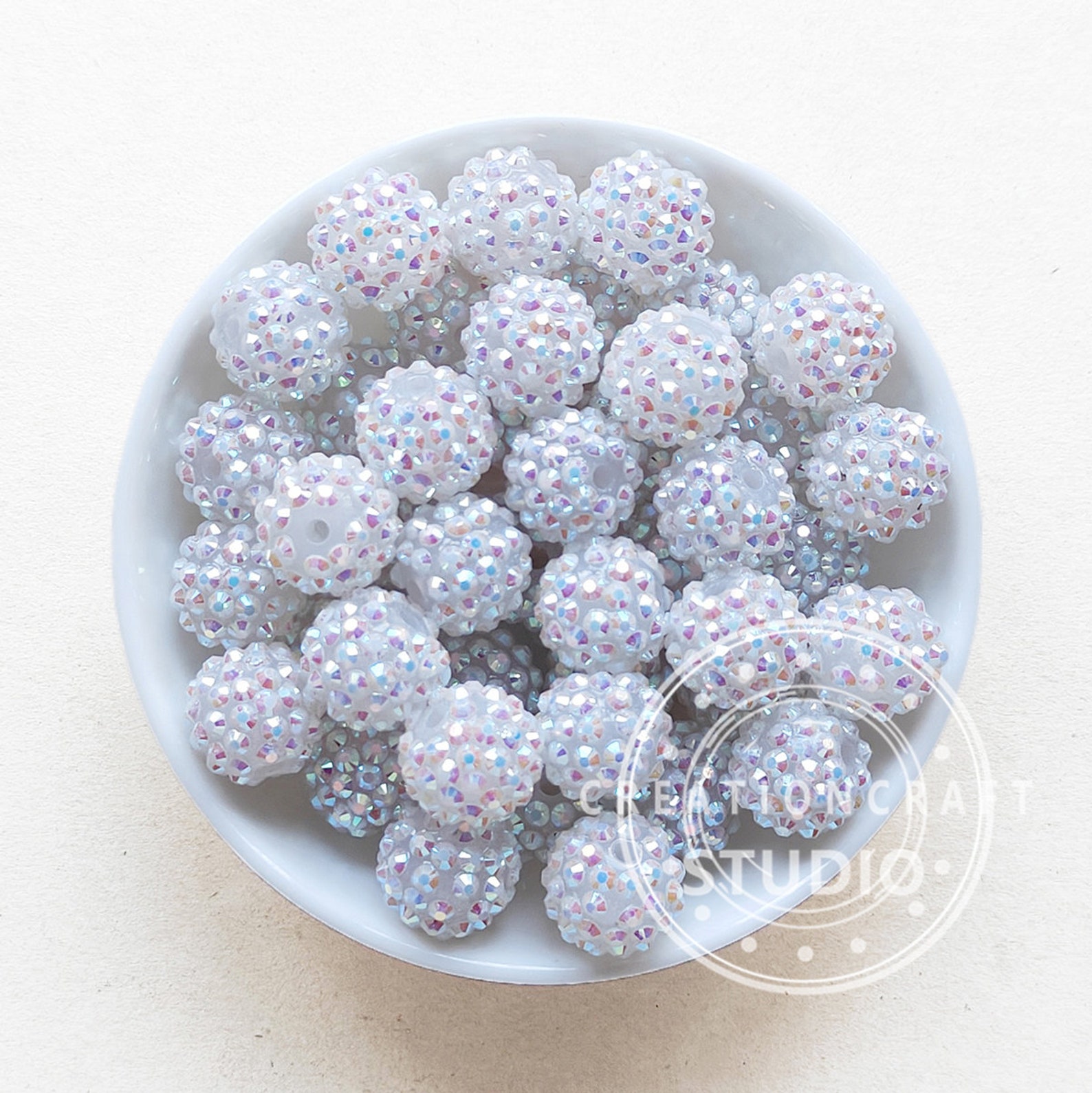 16mm Sparkle Rhinestone AB Jewelry Beads, Resin Rhinestone Beads in ...