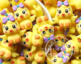 New 3D Duck Animal Silicone Beads,Cartoon Focal Bead DIY Craft Jewelry