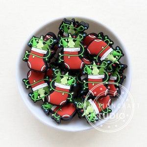 Christmas Stocking and Tree Focal Silicone Beads