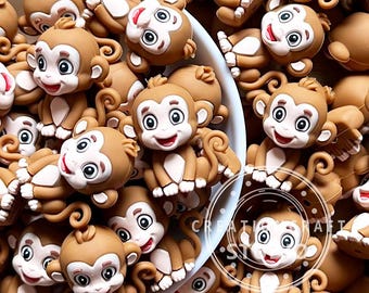 Wholesale 3D Monkey Silicone Focal Beads,Animal Shape Beads,DIY Jewelry Pen