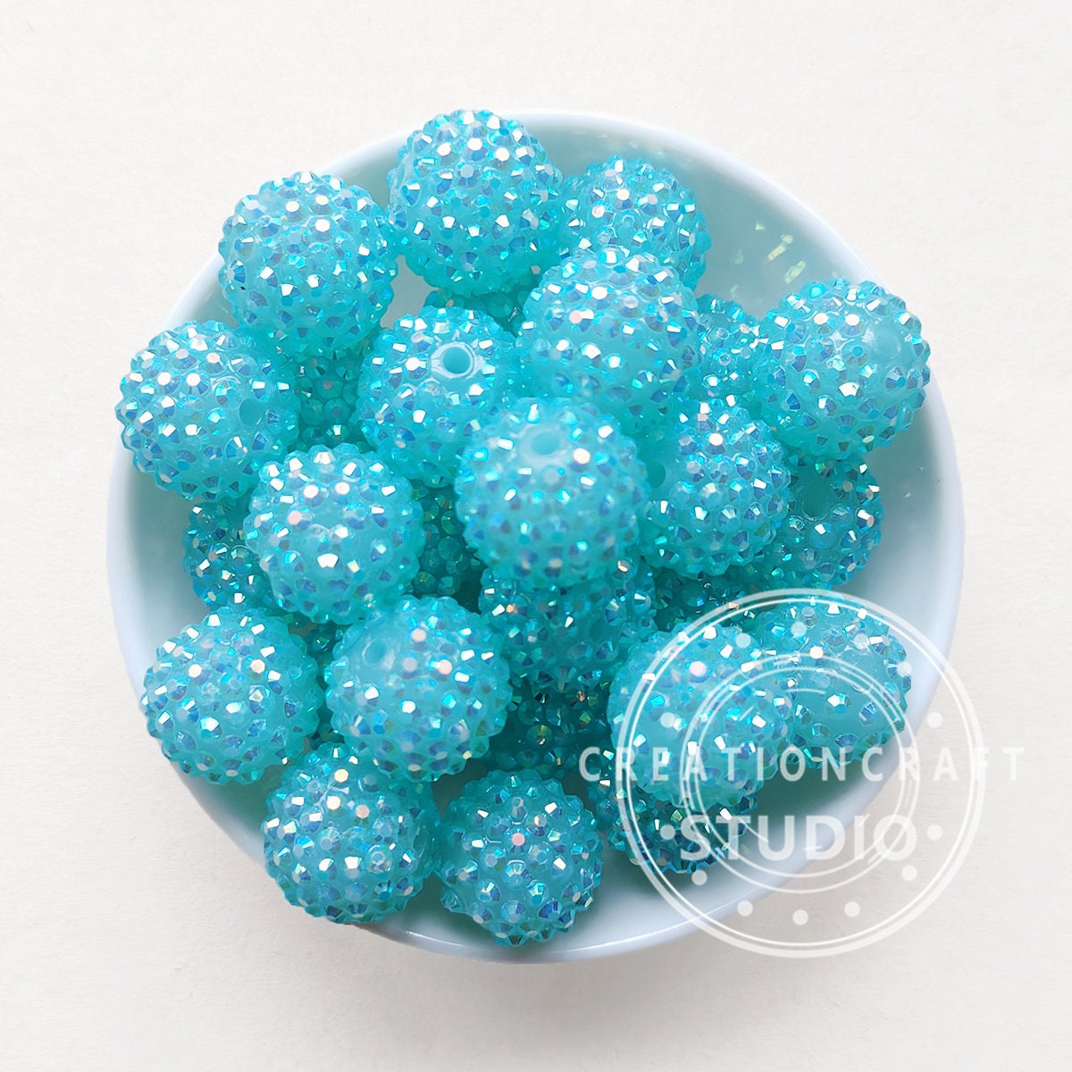 10pc 20 Mm Verde Menta Acrílico Chunky Abalorio