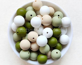 Bulk Silicone Beads, 12/15mm Round Silicone Beads, Mix 4 Colors Wholesale 20/50/100Pcs Silicone Beads, Craft Supplies