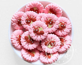 Daisy Ant Shape Silicone Beads, Sunflower Loose Focal Bead DIY Keychain Gift Craft