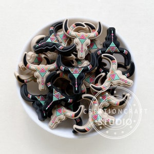 Western Cow Head Focal Silicone Beads