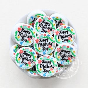 Happy Mothers Day Focal Beads,Mom Silicone Beads in Bulk,DIY Keychain Focal