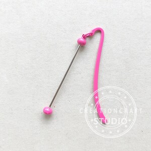 Marcapáginas con cuentas, Marcapáginas de metal con cuentas, Suministros para marcapáginas - En blanco Fuchsia