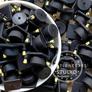 3D Graduation Hat Beads,Focal Beads,Silicone Beads,Keychain Beads,for Pen
