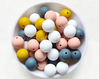 Boule de silicone ronde, Perles de silicone de couleurs mélangées, Billes de silicone 12/15 mm, Vente en gros de perles, Perles en vrac, Perles de silicone en vrac, Collier bricolage