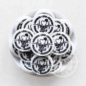 Nurse Life Focal Beads For Jewelry,Bulk Silicone Beads,Lanyard DIY Silicone Beads,Beadable Pen Focal