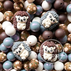 Mixed Color Loose Beads,3D Hedgehog Focal Beads,15mm Round Beads,Assorted Beads,24/48Pcs Beads Mix Lot