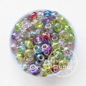 UV Assorted Large Hole Bead,Spacer Resin Beads,Mixed Colors,DIY Bracelet Jewelry