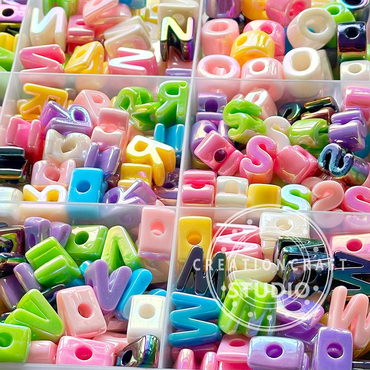 Assorted Color Big Letter Beads,Acrylic Alphabet Beads for Beaded Bracelet Necklace DIY, Horizontal Hole