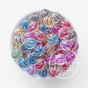 Mix Metallic Stripe Acrylperlen, matte runde Perlen, 16 mm Acryl Gumball Bead Assorted