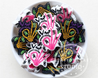 Perles en silicone fantasmagoriques, Perles de squelette d'Halloween, Focales en silicone de l'horreur, Perles en vrac