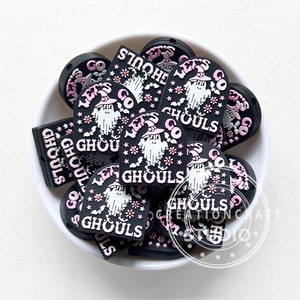 Ghost Focal Beads, Bulk Silicone Beads, Witchy Ghost Silicone Beads, Halloween Beads